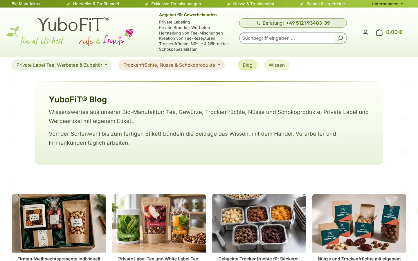 Blog-Übersicht des YuboFiT®-Onlineshops
