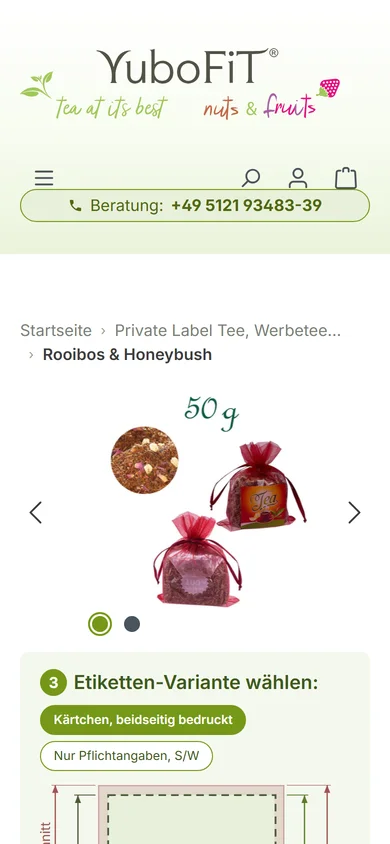 Produktkonfigurator auf dem Smartphone