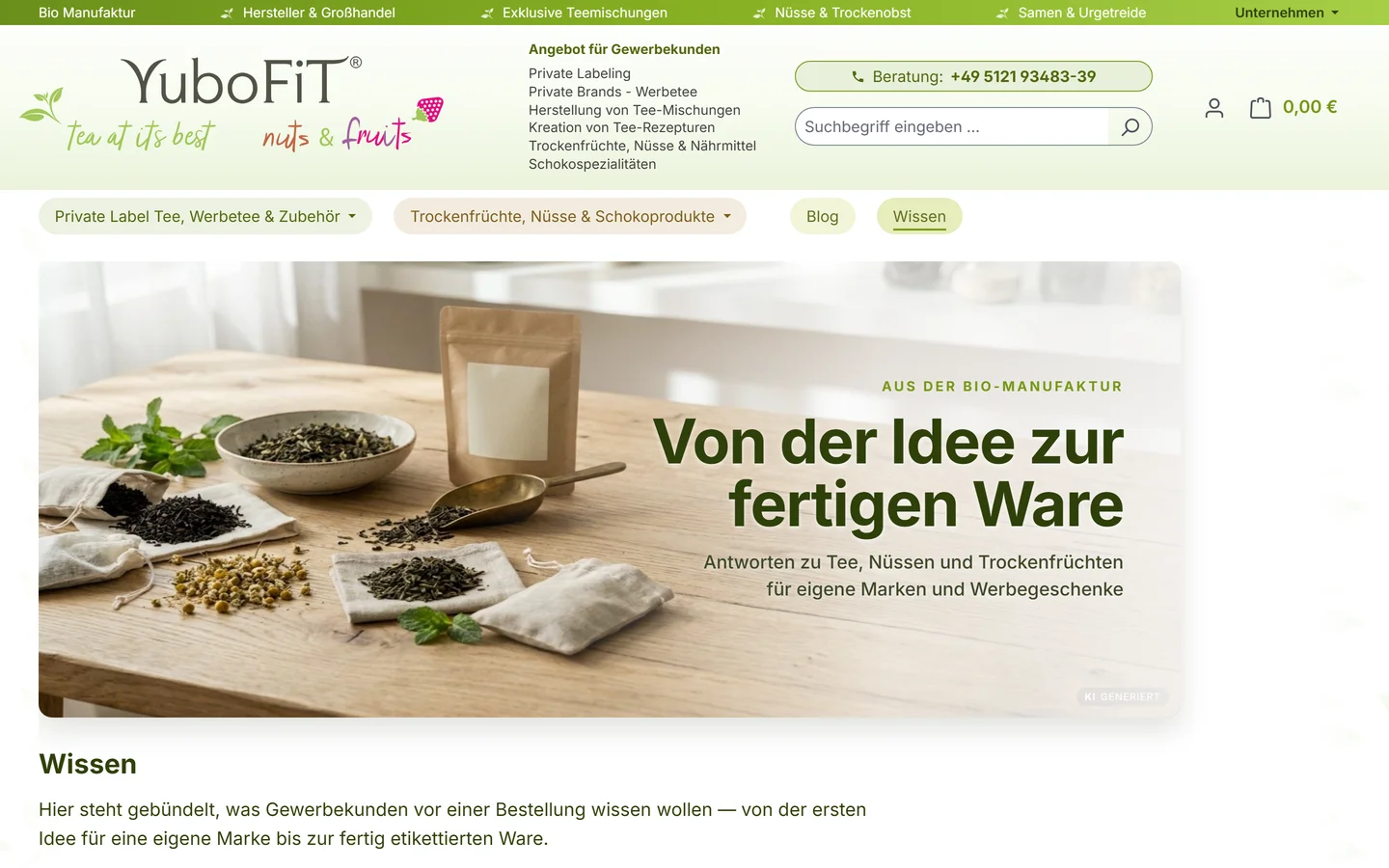 Wissensbereich des YuboFiT®-Onlineshops